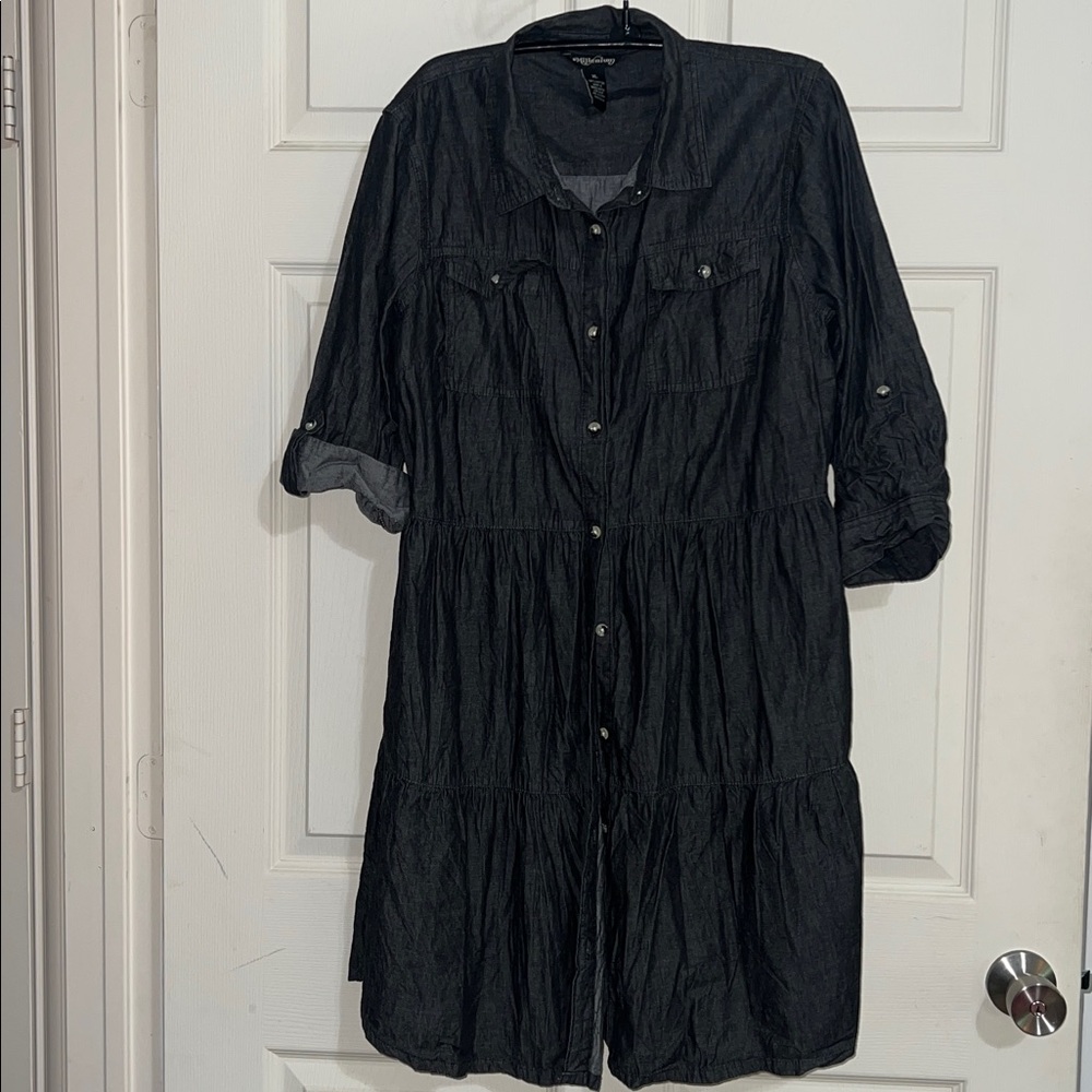 Millenium Black Cotton Shirt Dress